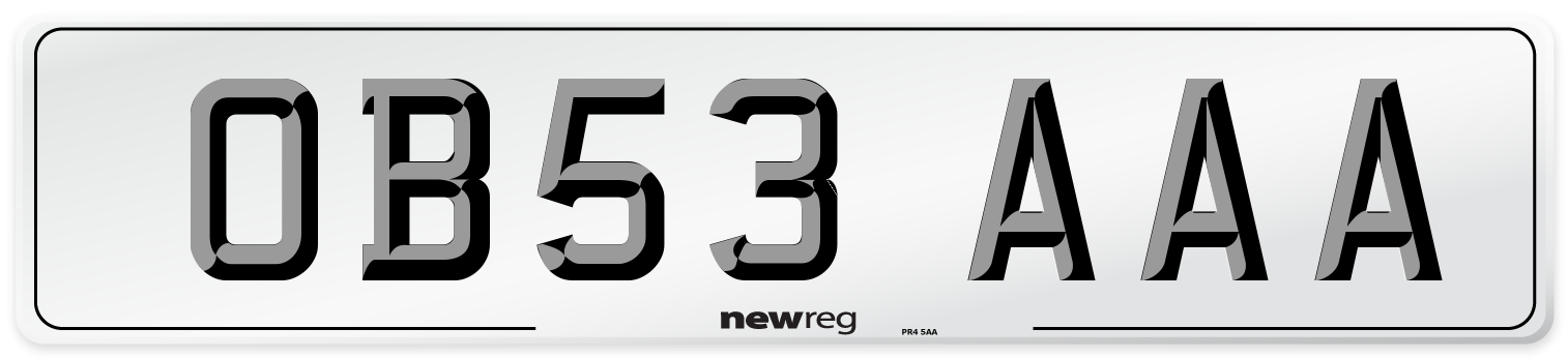 OB53 AAA Number Plate from New Reg
